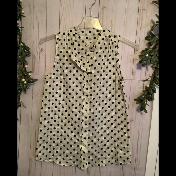 J Crew, women’s sleeveless top, black and cream, size 4 - Picture 2 of 7